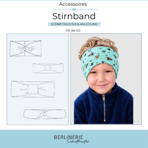 Stirnband, mit Ohrrundung, schlicht, mit Drehung oder Raffung